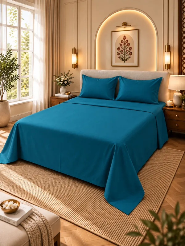 Deep_Water_Premium_Satin_Cotton_King_Size_Bedsheet