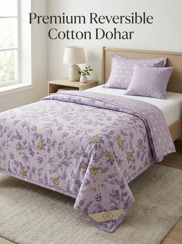 Lavender_Mist_Gold_Reversable_Pure_Cotton_Single_Bed_Dohar_