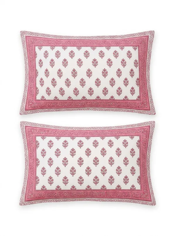 White_&_Pink_Premium_Pure_Cotton_King_Size_Double_Bed_Bedsheet