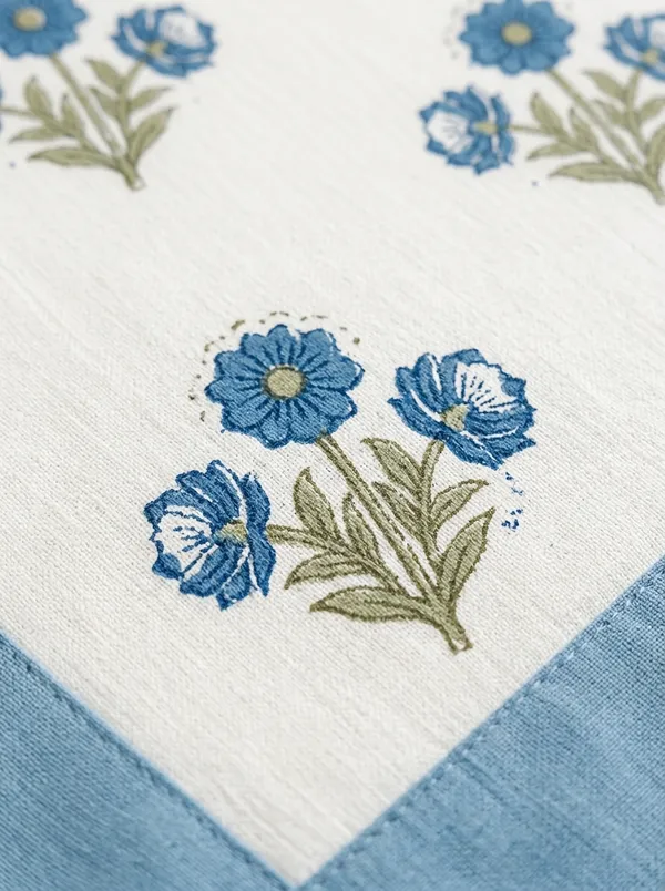 Powder_Blue_Blossom_100%_Pure_Cotton_King_Size_Double_Bed_Bedsheet_