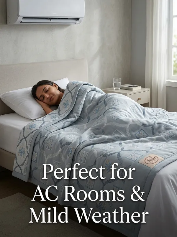 Powder_Blue_Regal_Trellis_Reversable_Pure_Cotton_Single_Bed_Dohar