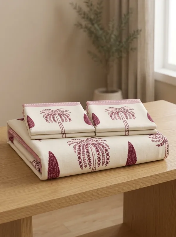 Berry_Pink_Premium_Pure_Cotton_Queen_Size_Double_Bed_Bedsheet