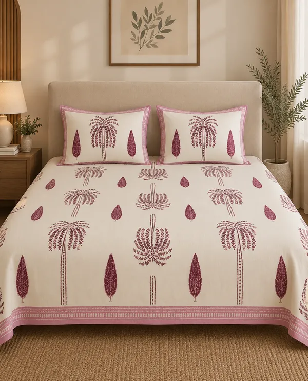 Berry_Pink_Premium_Pure_Cotton_Queen_Size_Double_Bed_Bedsheet