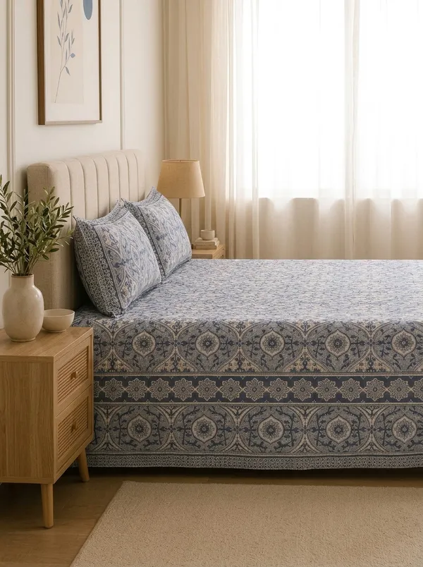 Royal_Azure_Medallion_Premium_Cotton_King_Size_Double_Bed_Bedsheet