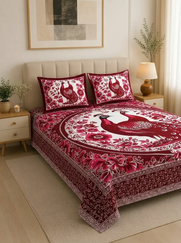 Royal_Crimson_Bloom_100%_Pure_Cotton_King_Size_Double_Bed_Bedsheet_