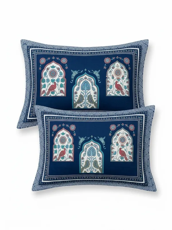 Royal_Indigo_Jharokha_100%_Pure_Cotton_Super_King_Size_Double_Bed_Bedsheet_