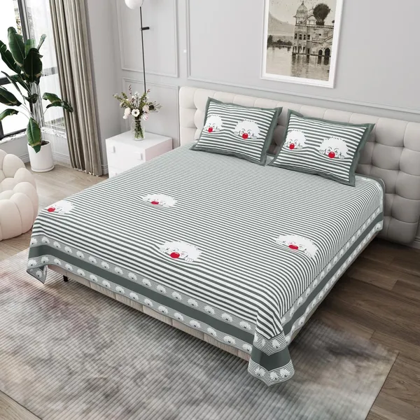 WHITE_&_GREY_PREMIUM_PURE_COTTON_ULTRA_BIG_SUPER_KING_SIZE_BEDSHEET_(120X120_INCH)