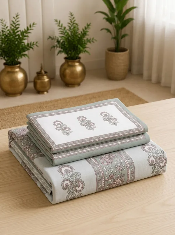 Sage_Blush_Royale_100%_Pure_Cotton_Super_King_Size_Double_Bed_Bedsheet_