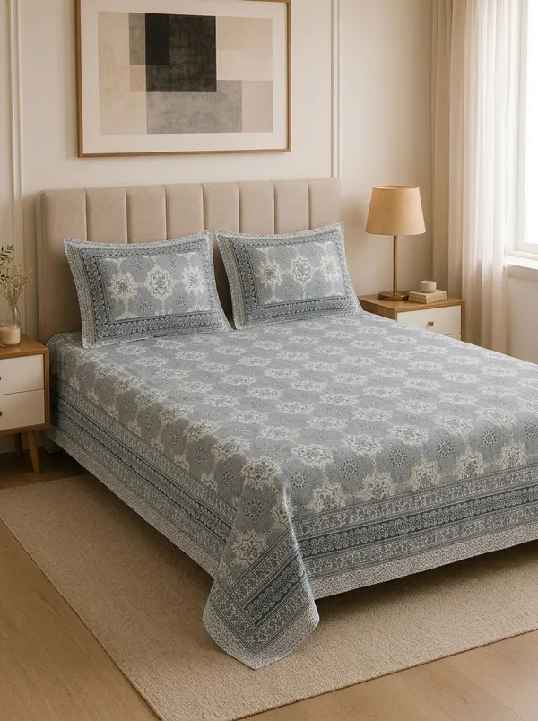 Soft_Grey_Floral_Geometric_Premium_Cotton_King_Size_Double_Bed_Bedsheet