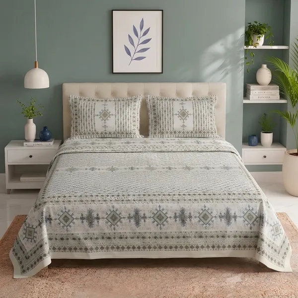 Stone_Grey_Premium_Pure_Cotton_Queen_Size_Double_Bed_Bedsheet