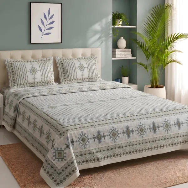 Stone_Grey_Premium_Pure_Cotton_Queen_Size_Double_Bed_Bedsheet