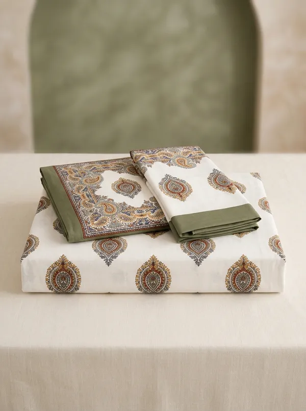 WHITE_&_MULTICOLOR_PREMIUM_PURE_COTTON_ULTRA_BIG_SUPER_KING_SIZE_BEDSHEET_(120X120_INCH)