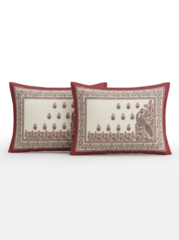 WHITE_&_RED_PREMIUM_PURE_COTTON_ULTRA_BIG_SUPER_KING_SIZE_BEDSHEET_(120X120_INCH)