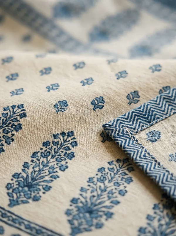 White_Blue_&_Green_Premium_Pure_Cotton_Queen_Size_Double_Bed_Bedsheet