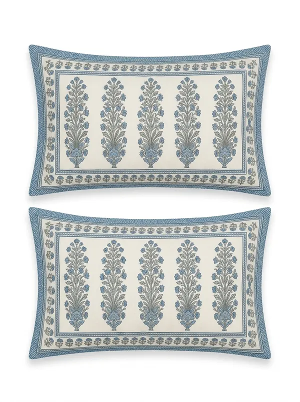 White_Blue_&_Green_Premium_Pure_Cotton_Queen_Size_Double_Bed_Bedsheet