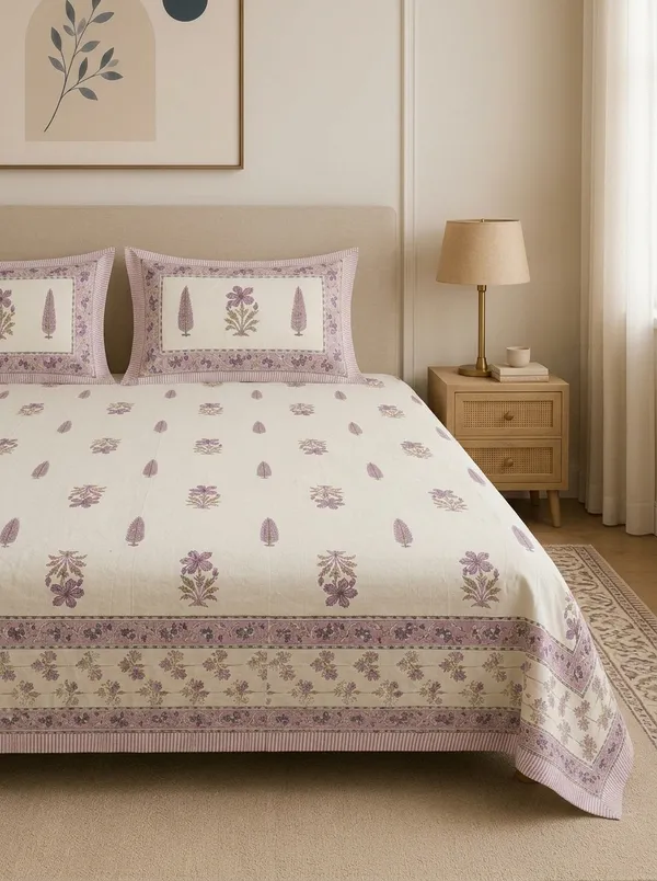 Milky_Pink_Premium_Pure_Cotton_King_Size_Double_Bed_Bedsheet