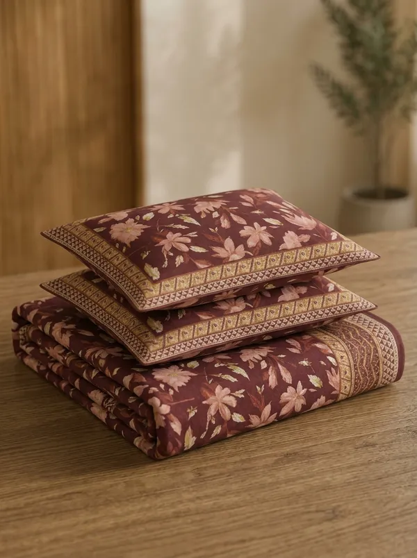 Maroon_Red_Premium_Cotton_Queen_Size_Double_Bed_Bedsheet