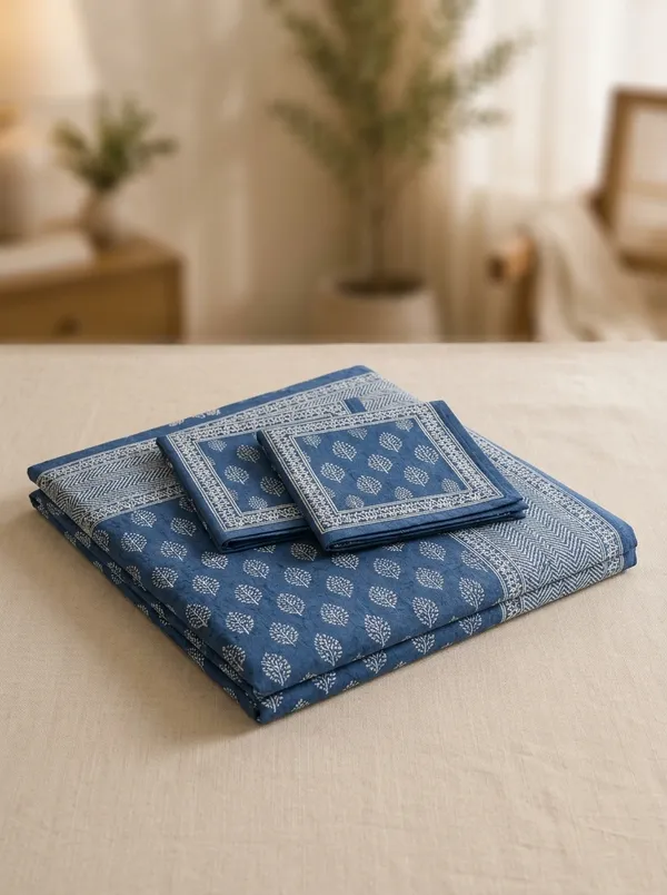 Indigo_Blue_Premium_Pure_Cotton_Queen_Size_Double_Bed_Bedsheet