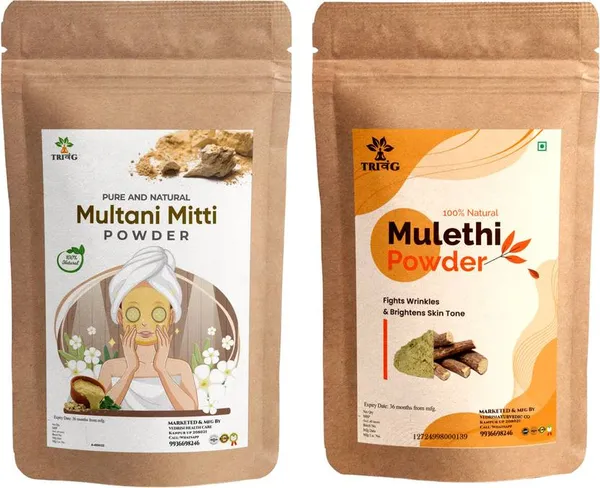 Trivang_Mulethi_&_Multani_Mitti_Powder_Combo_Pack_100gm_each
