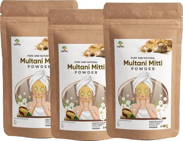 Trivang_Organic_Multani_Mitti_Powder_(Bentonite_Clay)_Pack_of_3_(300_g)