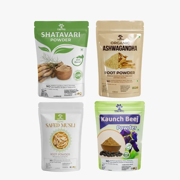 Trivang_Ashwagandha,_Safed_White_Musli,_Kaunch_Seed,_Shatavari_Powder__Combo_(Pack_of_4_)
