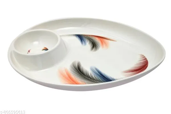 White_Melamine_Premium_And_Durable_Snacks_Plate_For_Kitchen_(Pack_Of_2)