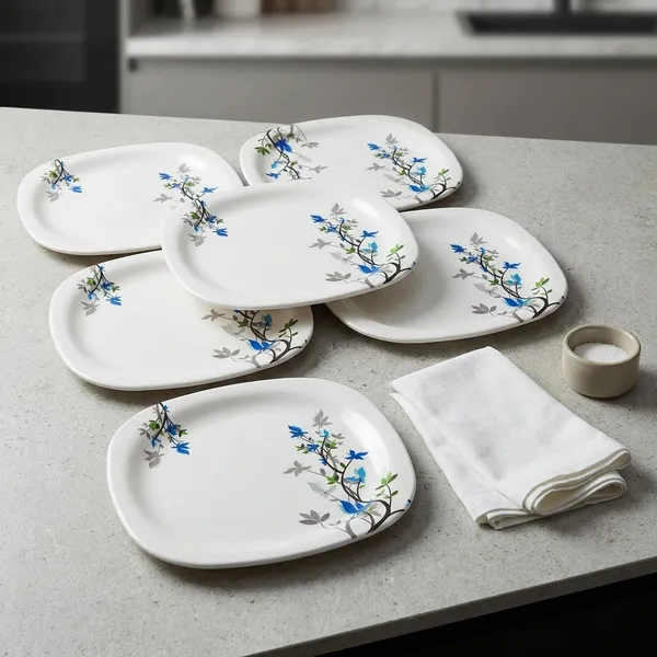White_Melamine_Premium_And_Durable_Dinner_Plates_For_Kitchen_(Pack_Of_6)