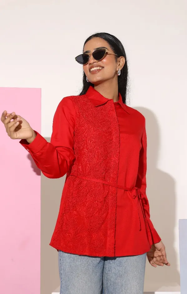 Red_Meera_Shirt_For_Women