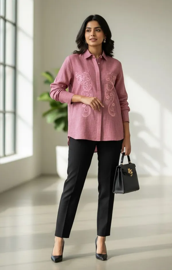 Blush_Pink_Rose_Shirt_For_Women