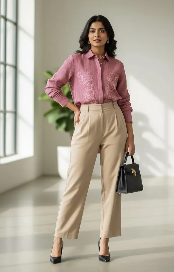 Blush_Pink_Rose_Shirt_For_Women