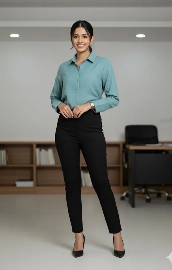 Teal_Bloom_Shirt_For_Women