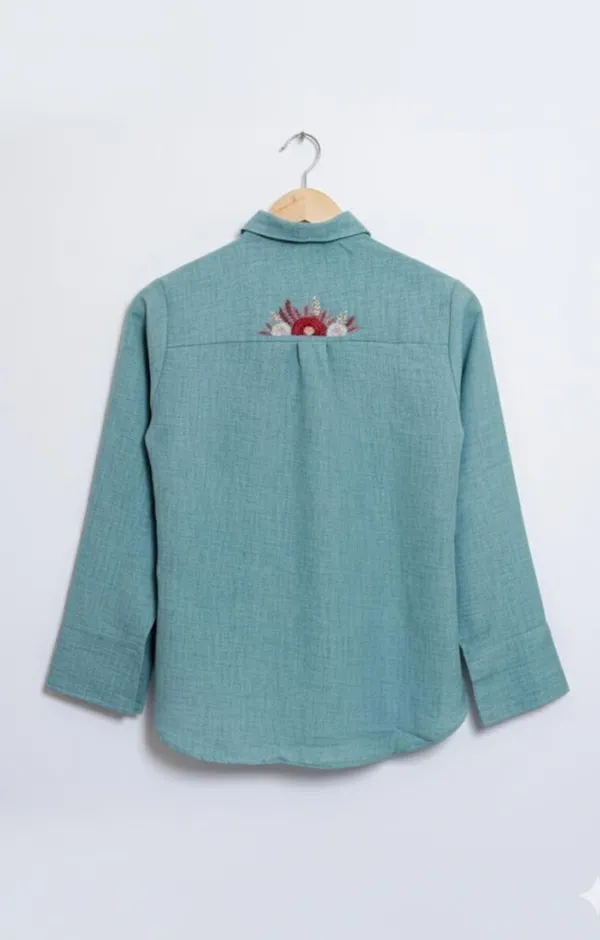 Teal_Bloom_Shirt_For_Women
