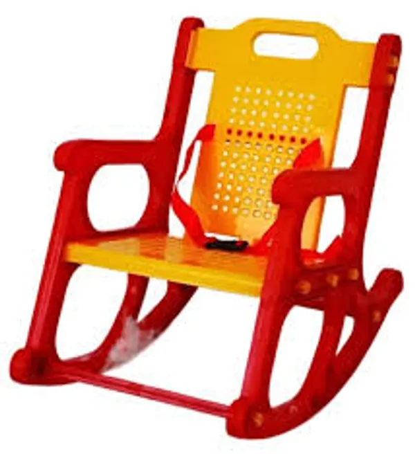 Yellow_And_Red_Plastic_And_Metal_Fabric_Rocking_Chair_For_Baby