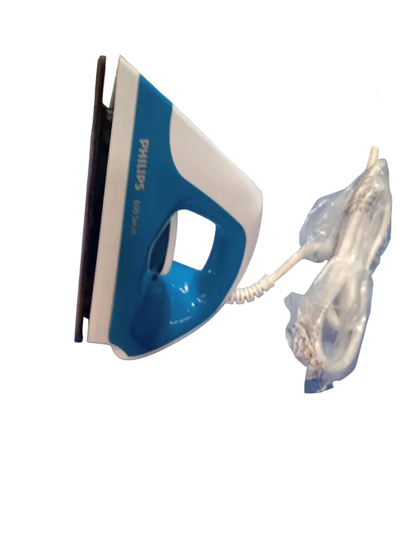 White_And_Blue_Abs_Plastic,_Non_Stick_Coating_Dry_Iron_Philips