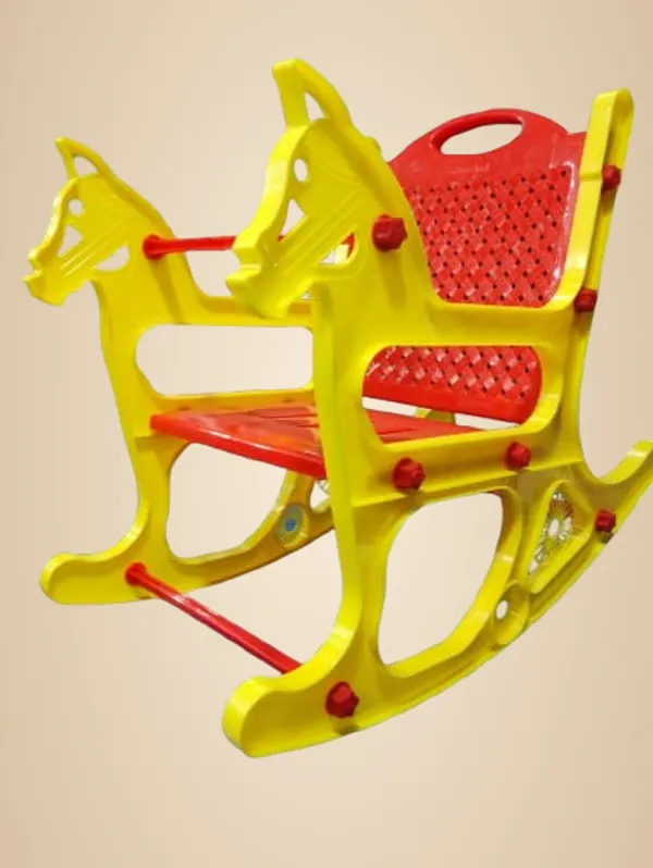 Yellow_And_Red_Plastic_And_Metal_Fabric_Rocking_Chair_For_Baby