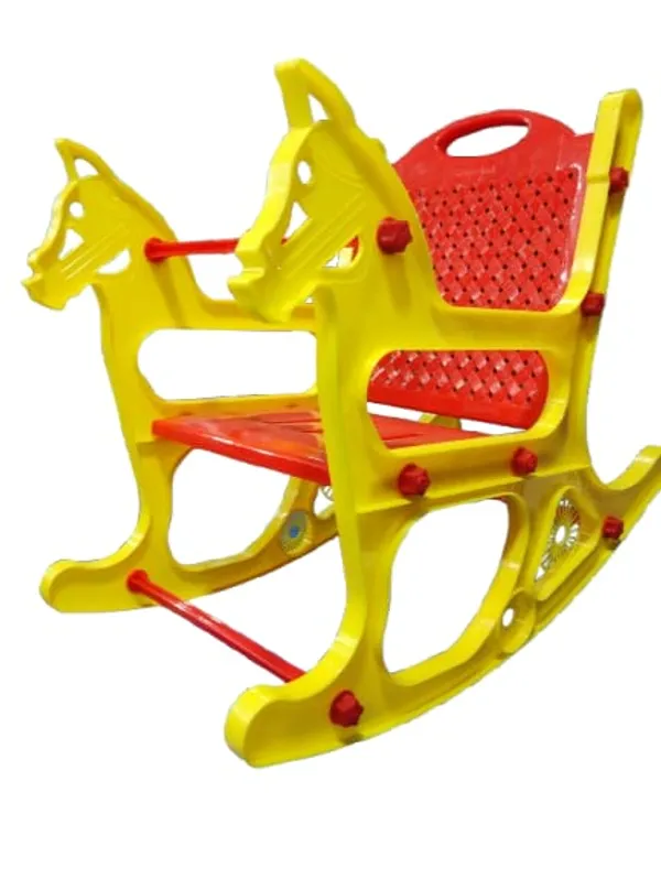 Yellow_And_Red_Plastic_And_Metal_Fabric_Rocking_Chair_For_Baby