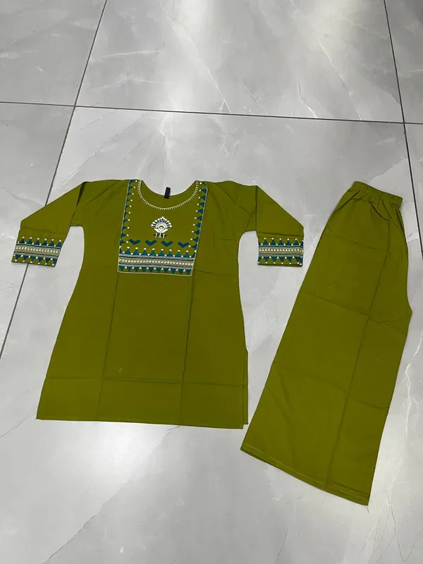 Aadhyapi_Women_Bright_Olive_Green_Embroidered_Kurta_Palazzo_Set_for_Casual_and_Festive_Wear