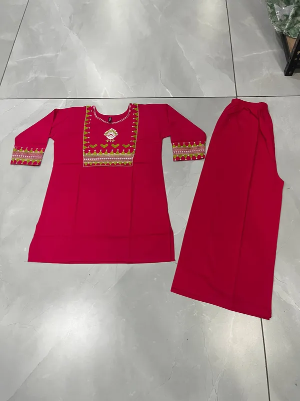 Aadhyapi_Women_Bright_Pink_Embroidered_Kurta_Palazzo_Set_for_Casual_and_Festive_Wear