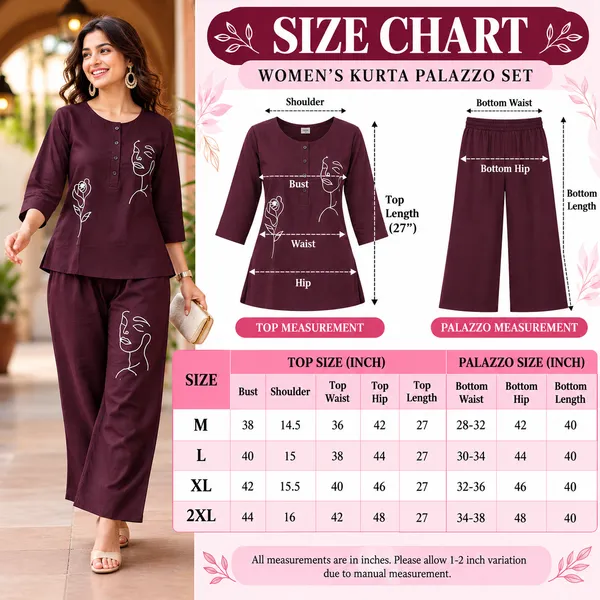Aadhyapi_Women's_Brown_Embroidered_Kurta_Palazzo_Set