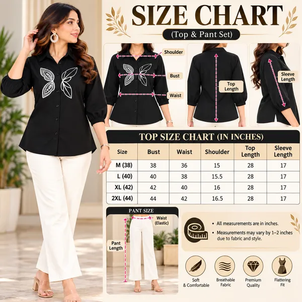 Aadhyapi_Women's_Musterd_Embroidered_Shirt_with_White_Palazzo_Pants