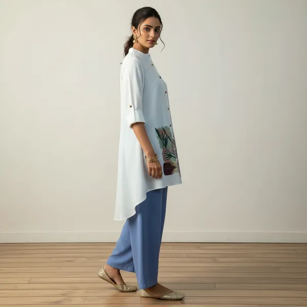White_&_Sky_Stylish_Floral_Printed_Poly_Rayon_Co-Ord_Set_For_Women