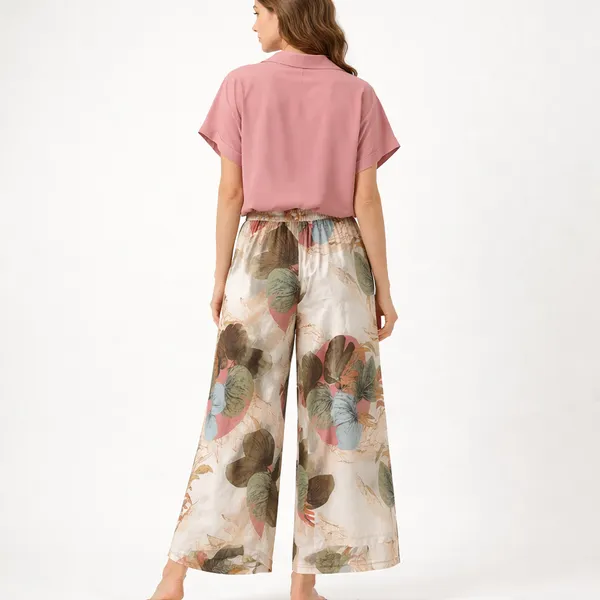 Light_Pink_Paisley_Printed_Short_Sleeves_Shirt_&_Wide-Leg_Pant_Rayon_Co-Ord_Set_For_Women