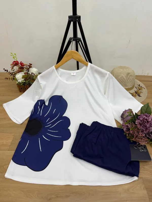 Blue_&_White_Cotton_Printed_Straight_Kurta_With_Pant_Set_Lycra_Co-Ord_Set_For_Women