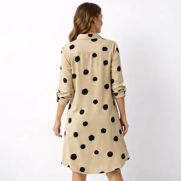 Women’s_Beige_Polka_Dot_Shirt_Dress