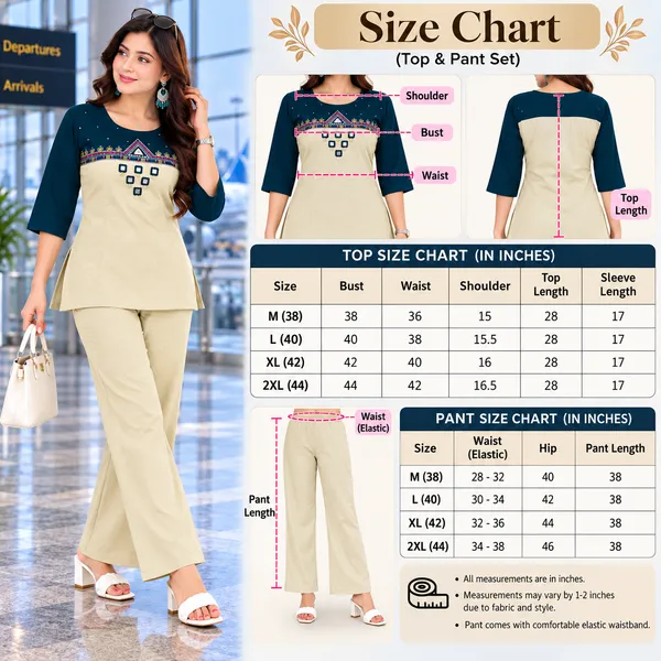Women's_Beige_&_Deep_Purple_Embroidered_Kurti_with_Palazzo_Pants_Set