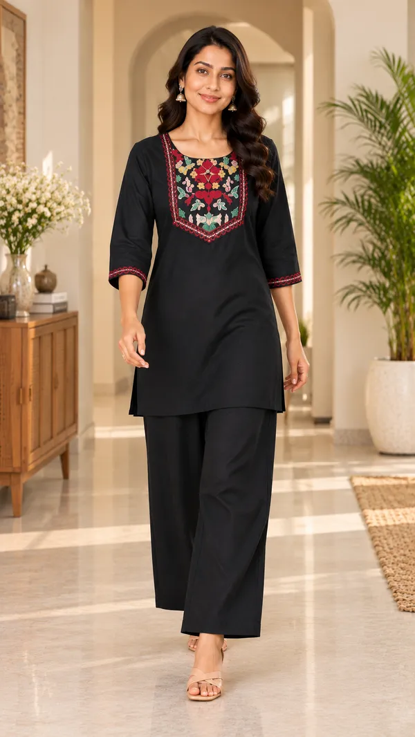 Women_Floral_Embroidered_Straight_Kurta_&_Wide-Leg_Pants_Set