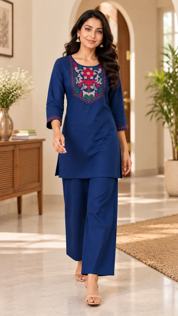 Women_Floral_Embroidered_Straight_Kurta_&_Wide-Leg_Pants_Set