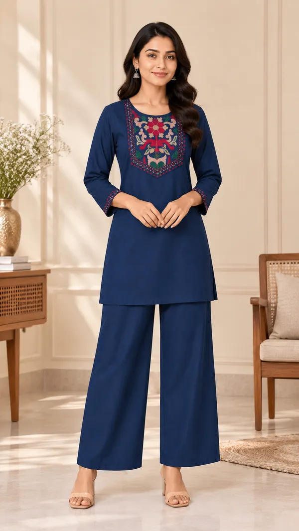 Women_Floral_Embroidered_Straight_Kurta_&_Wide-Leg_Pants_Set