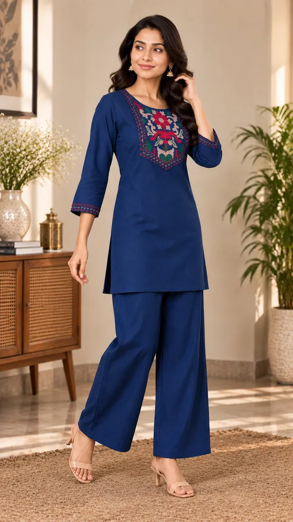 Women_Floral_Embroidered_Straight_Kurta_&_Wide-Leg_Pants_Set
