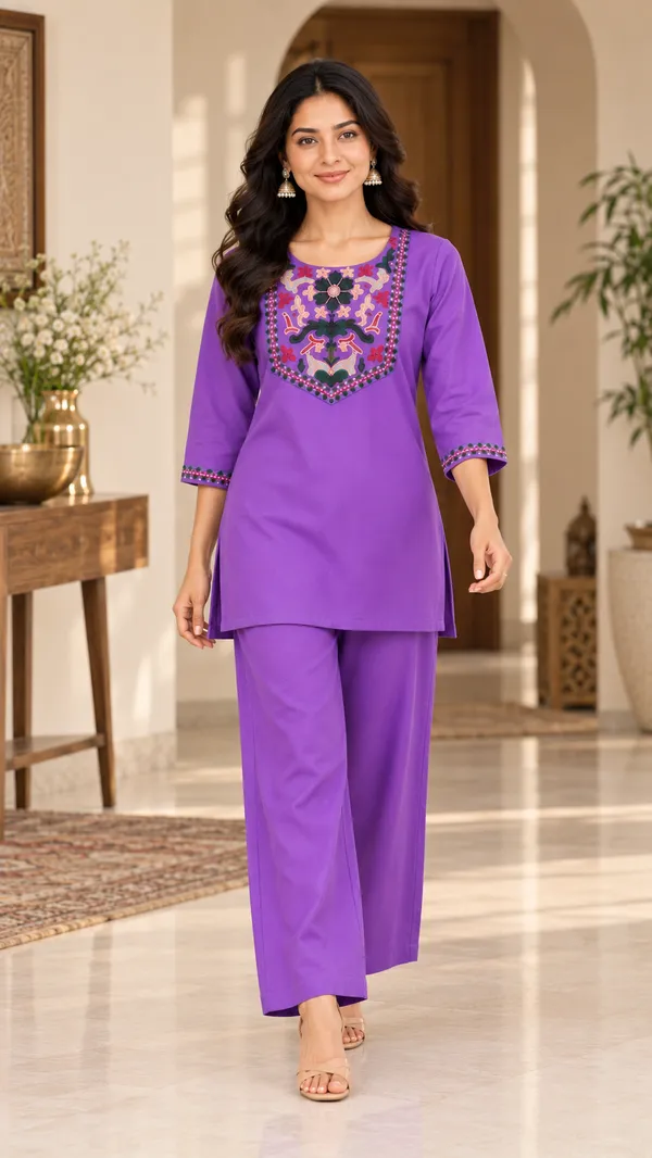 Women_Floral_Embroidered_Straight_Kurta_&_Wide-Leg_Pants_Set